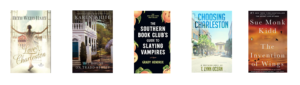 book covers of fiction novels set in Charleston, SC